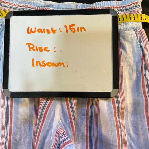 Crown & Ivy White and Blue Stripe Wide Leg Linen  Pants Size 1X - Picture 5 of 7